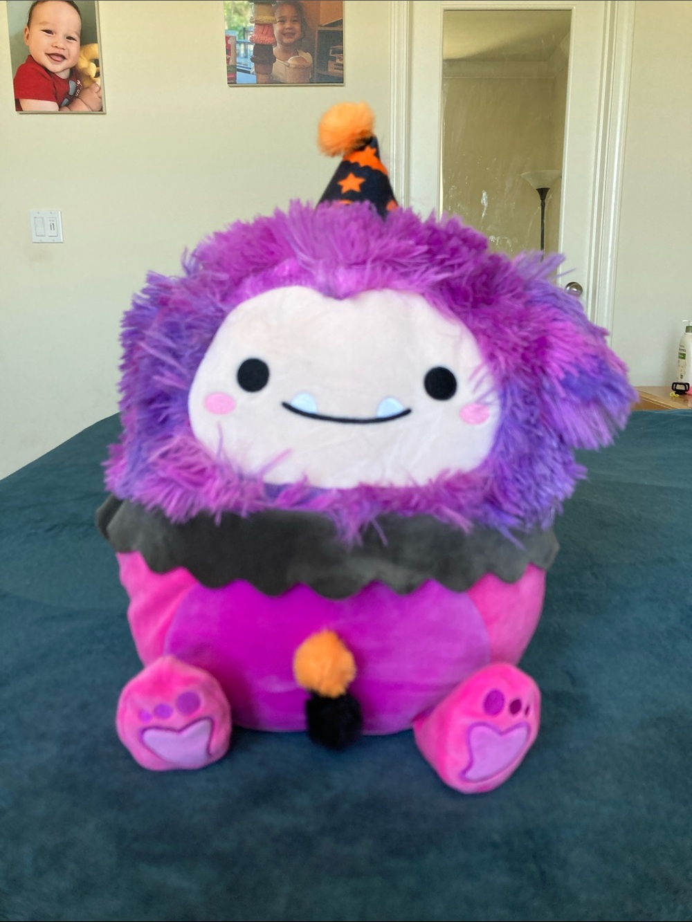 Squishmallows Purple Monster bigfoot Plushie for Kids - Cute Halloween Hat